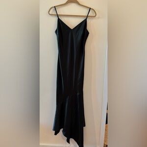 Steve Madden asymmetric Elegant Black Slip Dress